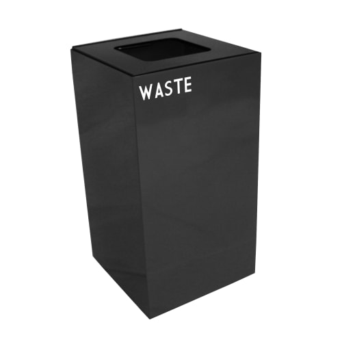 Witt Industries GeoCube 28 Gallon Recycling Receptacle, Waste and Recycle, Charcoal Black